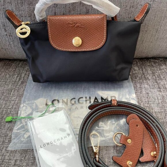 Longchamp Mini Bag in Black and Brown Leather - Picture 4 of 4